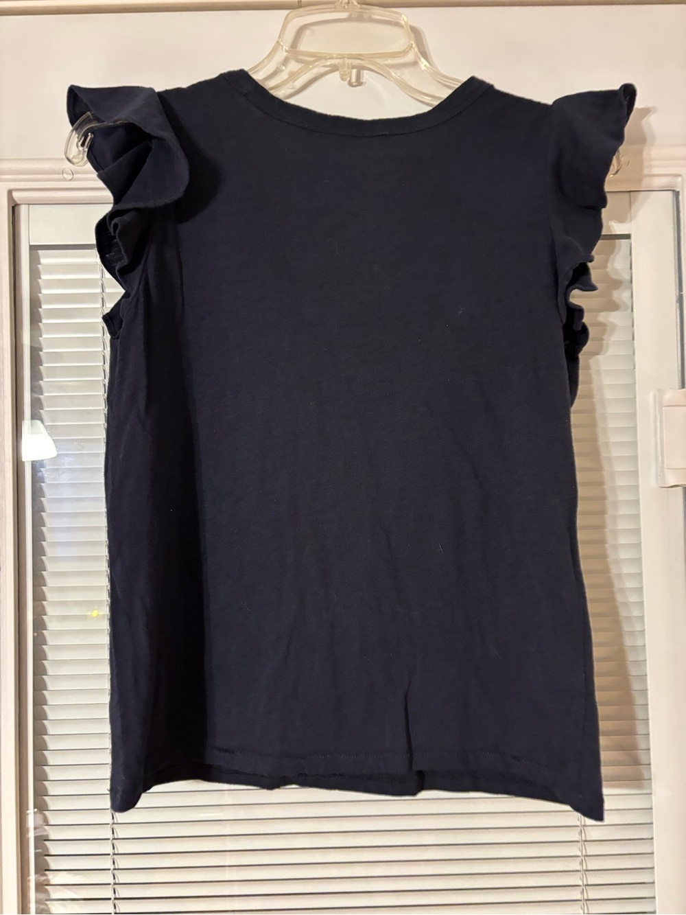 LOFT Navy Ruffle Shoulder Tank - Picture 5 of 9